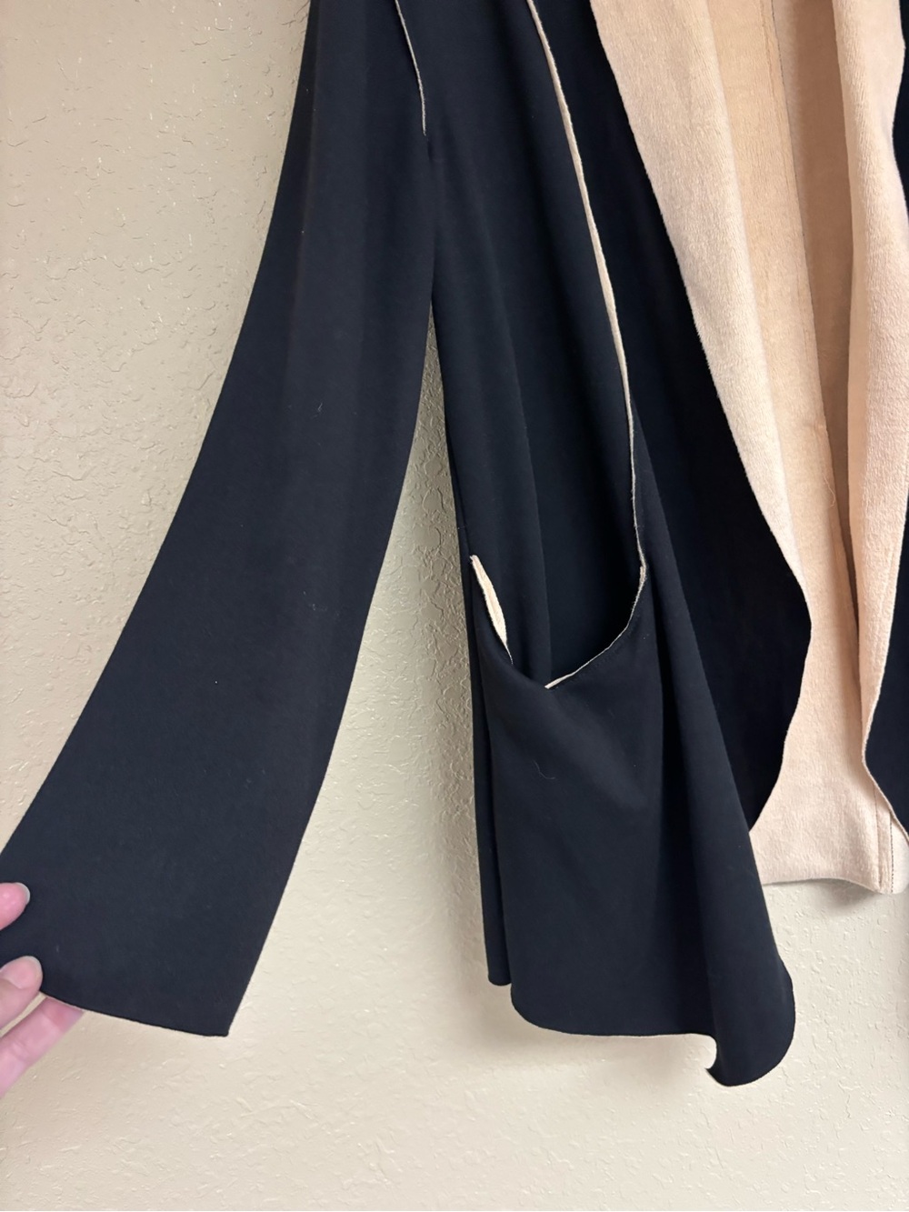 ONE WORLD Black and Cream Open Drape Cardigan - Picture 3 of 7